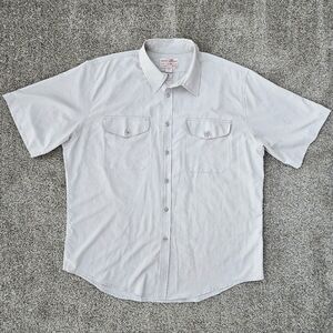 Filson Field Shirt in Twine Tan Button Up Short Sleeve Ripstop Fishing Mens XL